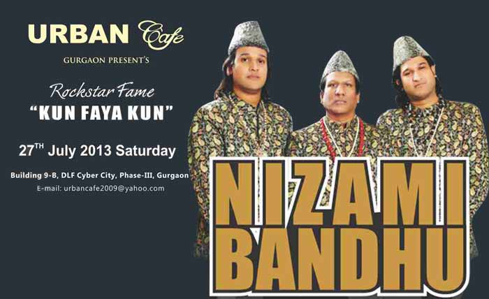 Urban Cafe DLF Cyber City - Sufi Night with Nizami Bandhu! Get 50% off on Entry Passes at Rs. 19