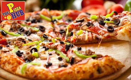 The Pizza Hub  Chandkheda - Crispy yet Chessy Delights! Get 30% off on Total Bill