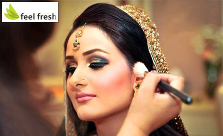Feel Fresh Ramesh Nagar - Get air brush HD bridal makeup, sagan makeup along with pre-bridal package at Rs 14999! 