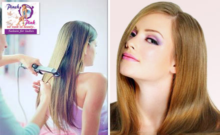 Pinch O Pink Rajouri Garden - Rs 2499 for any length L'Oreal hair smoothening 