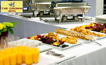 Signature Restaurant - The Crown Hotel Ameerpet - Rs 19 for Buy 1 Get 1 Offer on Breakfast Buffet. Double Delights at Half The Price!
