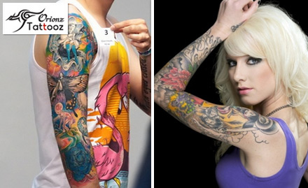 Orionz Tattooz Connaught Place - 95% off on 20 sq inch permanent tattoo