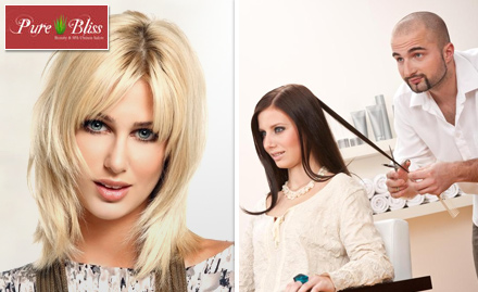 Pure Bliss International DLF City Phase 5 Gurgaon - Rs 75 ONLY! Get 50% off on designer hair cut. Look Like a Star!