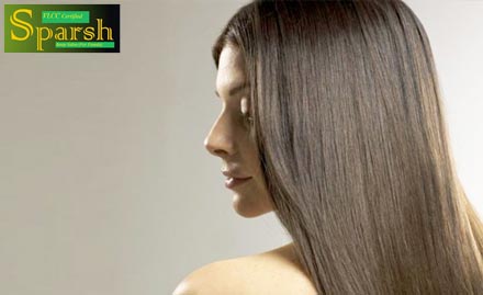 Sparsh Beauty Salon Malviya Nagar - Rs 1899 for Vela Hair Rebonding (Any Length), Hair Spa, Hair Cut & Blow Dry!