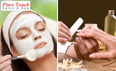 Pure Touch Beauty Parlour Pimple Saudagar - Rs 999 for pedicure, manicure, face clean up and face bleach