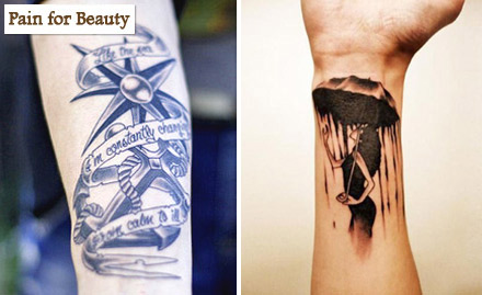 Pain for Beauty VIP Nagar - Rs 399 for Permanent Tattoo. Ink Your Skin!