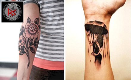 Black Stain Tattoo Studio Chandkheda - Rs 199 for 6 inch coloured or black & white permanent tattoo. Get inked!  