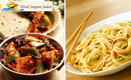 Sargam Sadan Restaurant Nagar Parishad Colony - 15% off on a la carte. Spicy vegetarian delights!