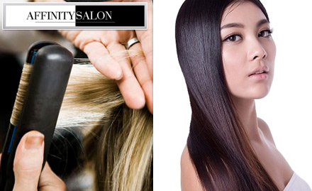 Affiniti Salon Parle Point - Rs 2499 for hair rebonding (any length), hair spa, hair cut & blowdry. Simply gorgeous!