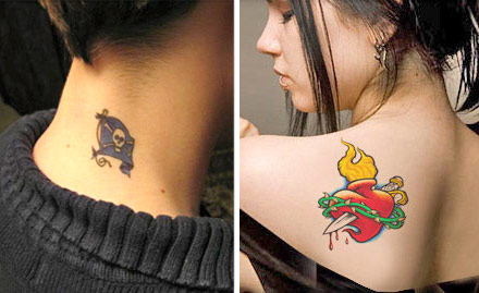 B S Tattoo Studio Chandkheda - Rs 249 for 10 Inch coloured or black & grey permanent tattoo. Dazzling tattoo art!