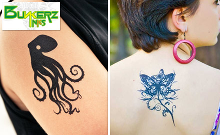 Bunkerz Inks Mayur Vihar Phase 1 - Ink your way to the World! Rs 299 for 4 inch permanent or temporary tattoo