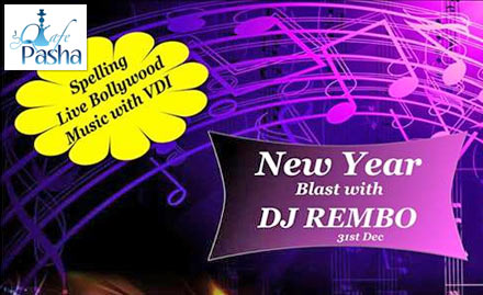 Qafe Pasha Punjabi Bagh - 25% off on couple entry pass to New Year Party. Live it-up on New Year's Eve! 