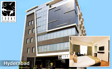 Ebony Boutique Hotel Banjara Hills, Hyderabad - 44% off on Room Tariff in Hyderabad. Explore the Fun Filled City! 