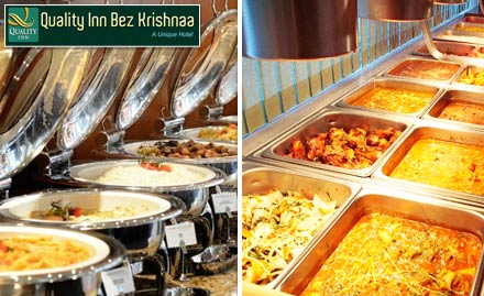 Quality Inn Bez Krishnaa Dwarka Nagar - Rs 434 for dinner buffet. Enjoy a scrumptious meal!