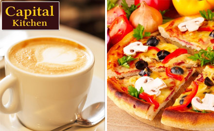 Capital Kitchen Vaishali Nagar - Buy 1 pizza or pasta get 1 cappuccino free. Italian delicacies to feast on!