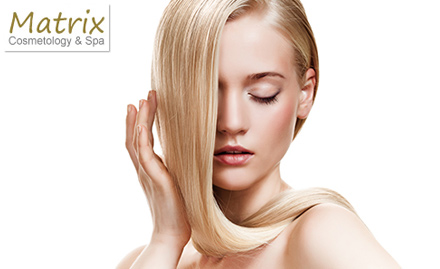 Matrix Cosmetology and Salon Sindhi Colony - Rs 1999 for Matrix hair rebonding. Strictly silky strands!
