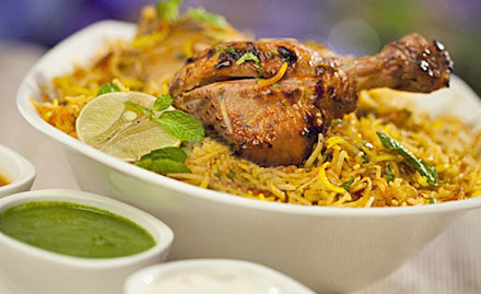 Hyderabadi Handi Adarsh Nagar - Enjoy buy 1 get 1 offer on Hyderabadi chicken biryani. Steamy plates of biryani!