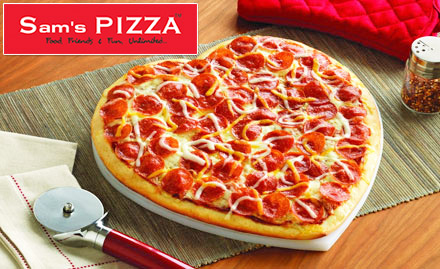Sam's Pizza Katora Taal - Enjoy buy 1 get 1 offer on medium pizza. Pizzalicious delights at half the price!