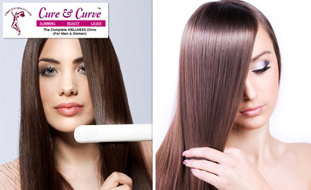 Cure & Curve Circular Road, Gurgaon - Rs 1999 for hair smoothening or straightening, haircut and deep conditioning. Get rid of frizzy & dull hair!