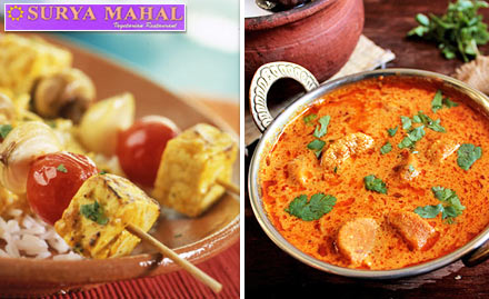 Surya Mahal Restaurant MI Road - 15% off on a la carte. Dine with choices!
