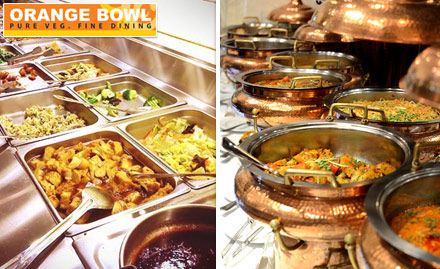 Orange Bowl Shamirpet - Rs 269 for lunch buffet. Sizzling delicacies winking at you with its irresistible aroma!