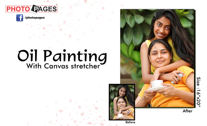 Photo Pages Satellite - Rs 9 for 25% off on Oil Painting with canvas stretcher. For the love of painting!