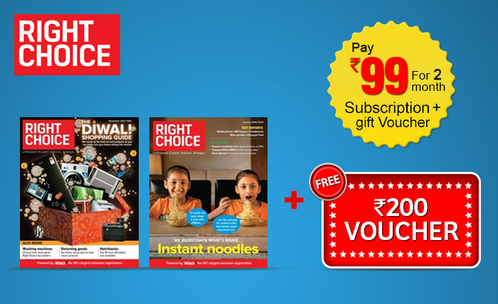 BGG Information Pvt Ltd  - Subscribe to Right Choice Magazine for 2 months at Rs 99 and get a gift voucher worth Rs 200 for Flipkart, Bigbazar, BookMyShow, Pantaloons or Westside absolutely free!