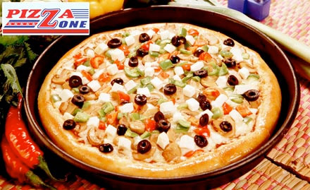 Pizza Zone Ghatlodia - Pay Rs 9 to enjoy buy 1 get 1 offer on pizza.