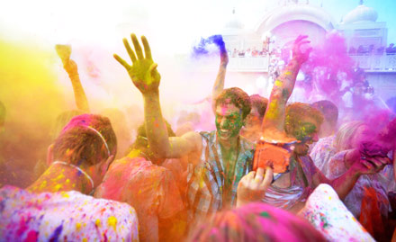 Holi Celebration With La Tomatina Hansol - 20% off on entry pass for Holi party. Celebrate with rain dance, DJ, dance party & tomatino