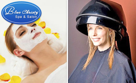 Blue Christy Spa & Salon Greater Kailash Part 2 - Rs 499 for choice of any 4 beauty services- facial, hair spa, head massage, waxing, pedicure, manicure or foot massage