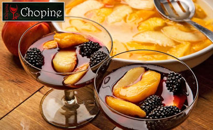 Chopine Bannerghatta - Unlimited peach red wine for couple at Rs 899