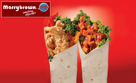 Marry Brown Nazarbad - Buy 1 get 1 offer on veg or non veg wraps.
