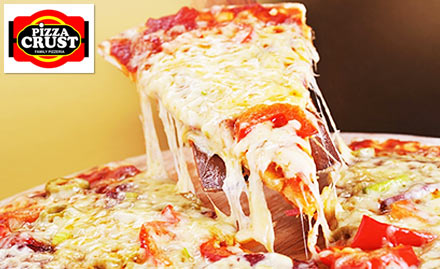 Pizza Crust Ghatlodia - Buy 1 get 1 offer on menu. Generous & cheesy toppings!