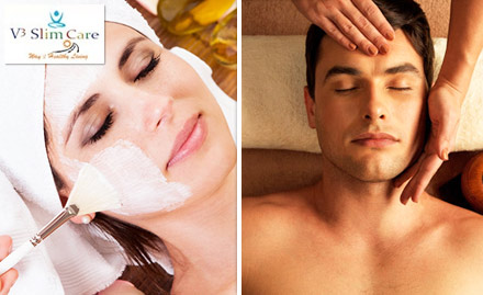 V3 Slim Care Frazer Town - Rs 349 for pearl facial, pedicure/manicure, relaxing full body massage, head massage & more