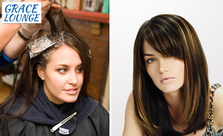 Grace Lounge Lajpat Nagar 2 - Rs 999 for L'Oreal hair highlights worth Rs 3500
