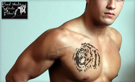 Blood Works Tattoo Studio & School Shahibaug - Rs 199 for 3 inch permanent tattoo. Experienced & gifted tattoo artists!
