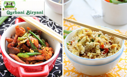 Qurbani Biryani Virugambakkam - Rs 99 for Chinese non-veg combo- chilli chicken, chicken fried rice or chicken noodles & coke