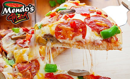 Mendos Pizza Sector 16 - Buy 1 get 1 offer on pizza. Also get soft drink free!