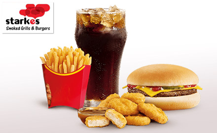 Starkes - Smoked Grills & Burgers Velachery - Get 25% off on combos. Savour some spicy delights!