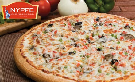 NYPFC Lake Town - Enjoy buy 1 get 1 offer on regular veg or non veg pizza at NYPFC