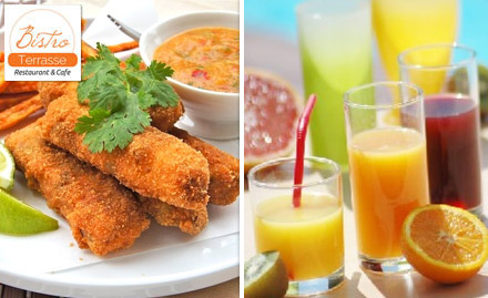 Bistro Terrase Electronic City - Get 50% off on delicious 3 course meal along with 1 soft beverage.