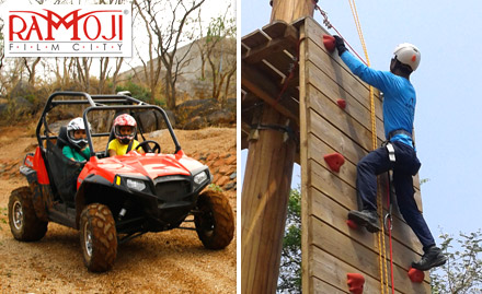 Ramoji Film City Ramoji Film City - Exclusive pre launch offer! Rs 699 for 1 day adventure activities- air rifle, zipline, bungee ejection and ATV ride 