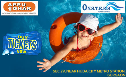 Appu Ghar Express Sector 29, Gurgaon - Big summer splash is back- 2 entry tickets for Oysters Water Park at just Rs 888. Enter a whole new world of fun, thrilling rides & more!