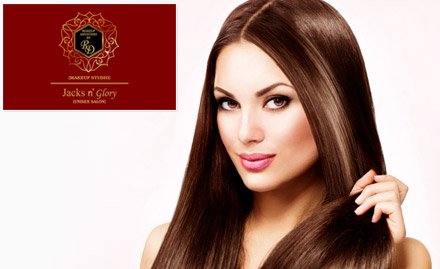 Jacks N Glory- Makeup Artistrry by RD Subhash Nagar - Hair rebonding, straightening or smoothening for any length at just Rs 2499. Products used - L'Oreal or Schwarzkopf! 

