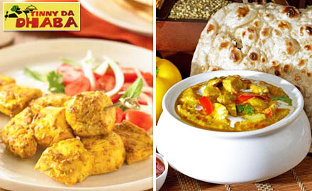 Tinny Da Dhaba Gariahat - Meal for 2 at just Rs 449. Enjoy veg kebabs, dal makhani, paneer butter masala, desserts & more!