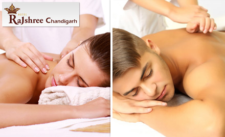 Hotel Rajshree Tribune Chowk, Sector 29 - Rs 649 for full body massage, pressure point massage and shower. Relax and revive!