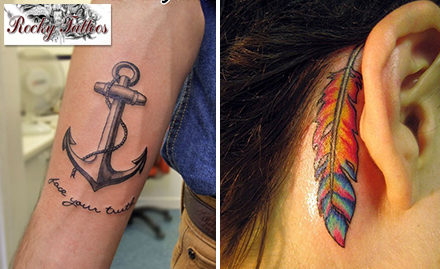 Rocky Tattooz Karol Bagh - 4 sq inch permanent coloured tattoo at just Rs 299. Create a mark forever!