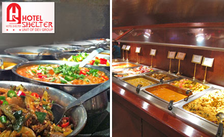 Hotel Shelter Mylapore - Lunch or dinner buffet at just Rs 349. Also special prices for early birds!