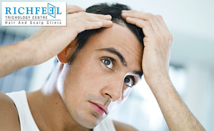 Richfeel Trichology Center Khalasi Lines - Buy 1 get 1 free offer on Tricho scalp treatment plus (TST+). Additional 50% off on registration fees!