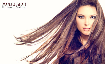 Manju Shahs Unisex Beauty Studio Greater Kailash Part 2 - Rs 2499 for L'Oreal hair smoothening, hair spa and haircut